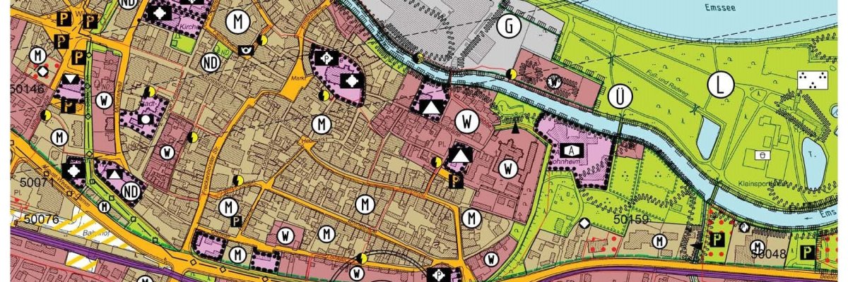 Ein Auszug aus dem Flächennutzungsplan Stadtgebiet Warendorf