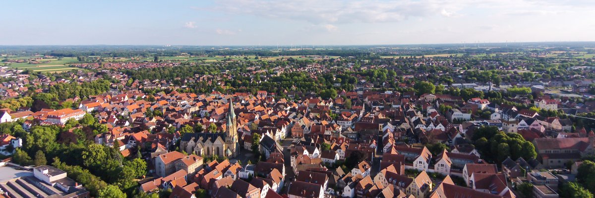 Luftbild Warendorfer Altstadt Blick auf die Warendorfer Altstadt von oben