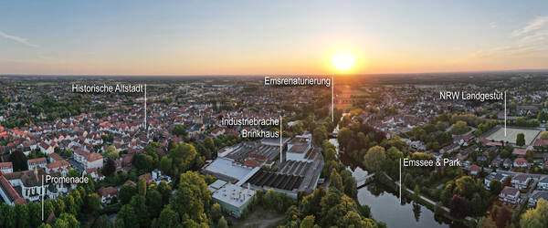 Luftbild-Panorama Stadt Warendorf